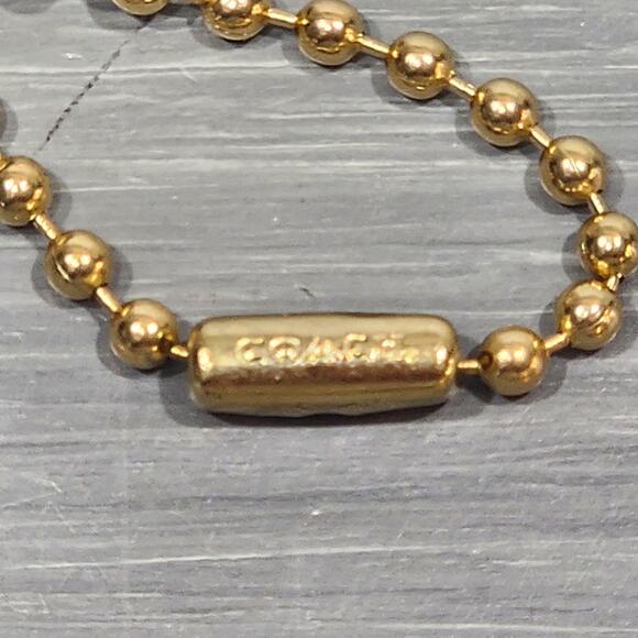 Coach Black Rubber Silicone Hang Tag Fob Bag Charm Gold Chain - Picture 5 of 6